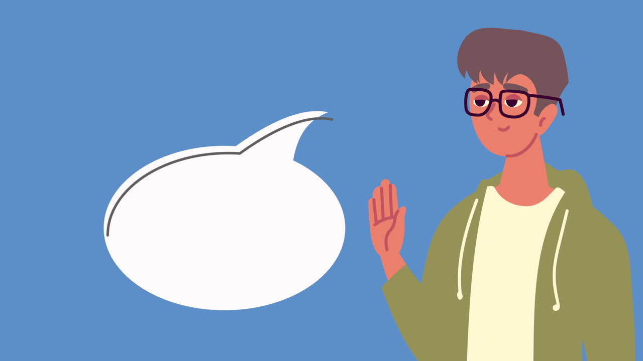 joven hablando animación de personajes