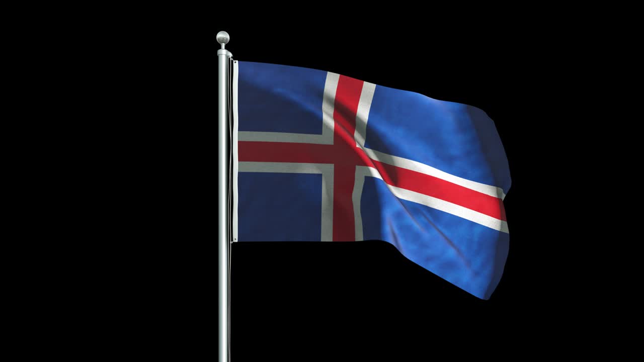 Islandsk flagg animasjonsbakgrunn 4K