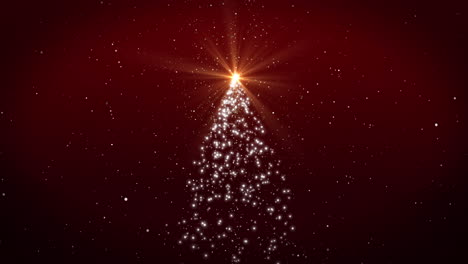animación de confeti cayendo y árboles de navidad sobre fondo negro.