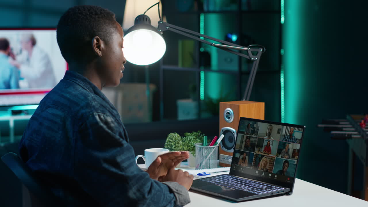 Woman in a Video Conference Call