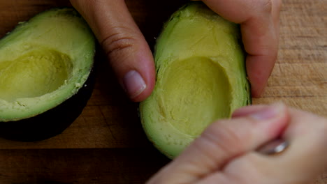 removing the pit from an avocado