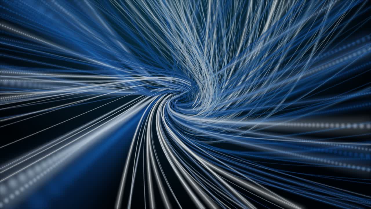 Futuristic animation with particle stripe wave object in slow motion, 4096x2304 loop 4K