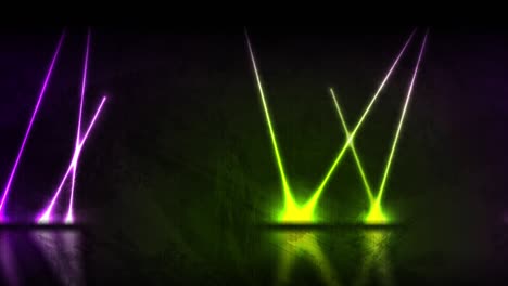 líneas de láser de neón violeta verde tecnología fondo de movimiento grunge