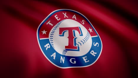 texas rangers baseball logo on a flag