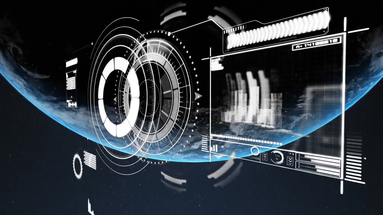전 세계 디지털 인터페이스 데이터의 애니메이션