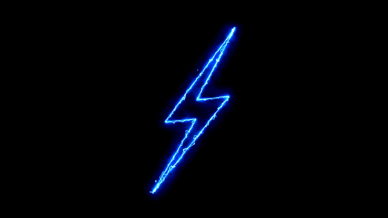 fondo abstracto con señal de rayo. icono en fondo negro