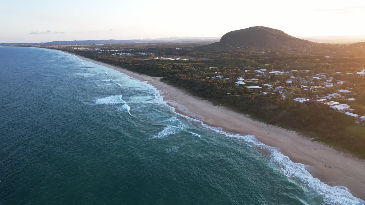 Coastal Scenery with Mountain Backdrop