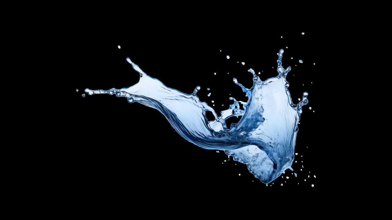 Dynamic fluid motion captured artfully animated overlay, transparent 4K video, alpha channel, ProRes