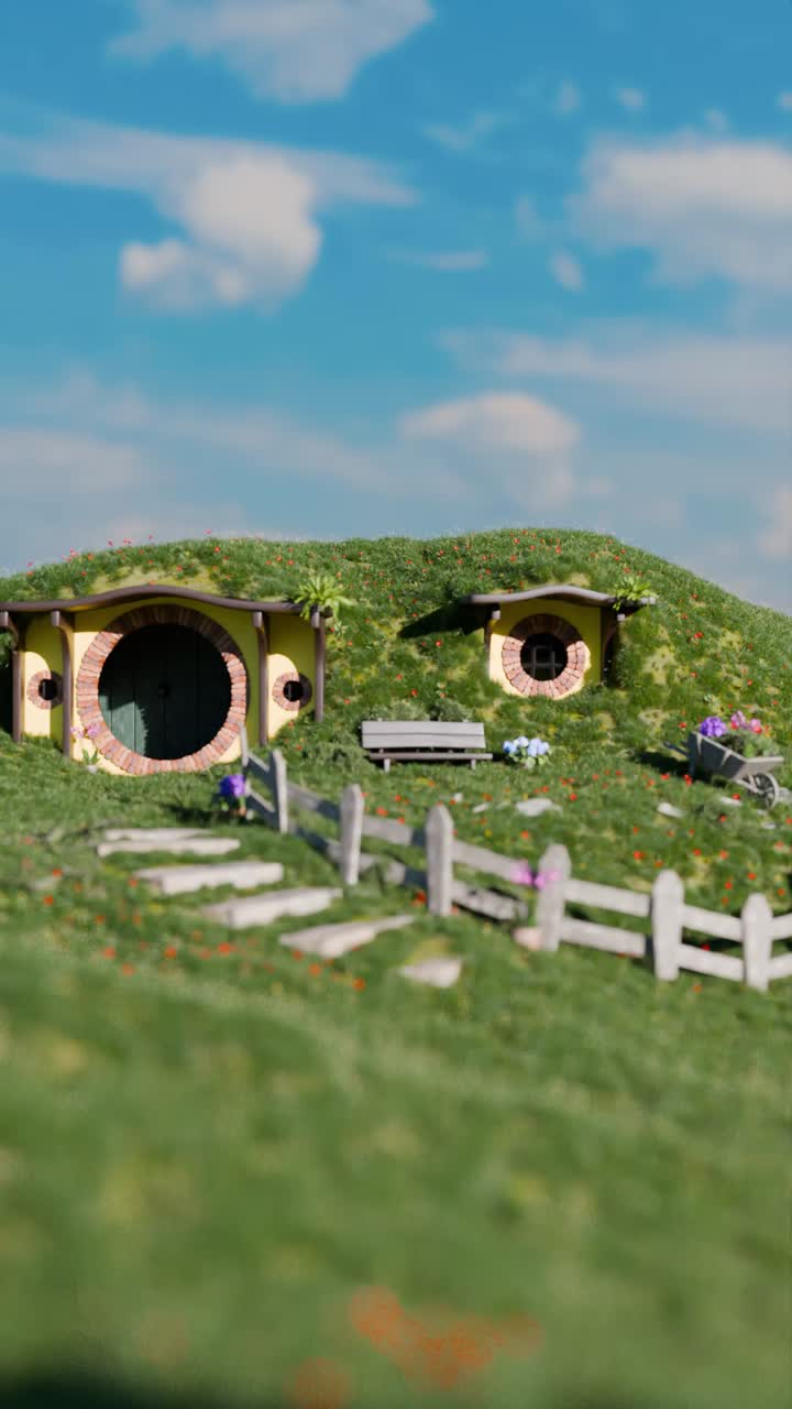 Hobbiton Inspired Landscape with Hobbit Holes
