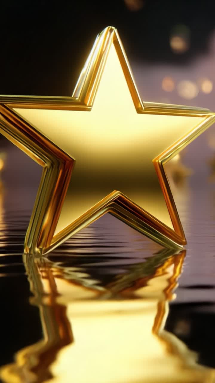 Una stella dorata radiosa che luccica sull'acqua: bellezza riflessa catturata in momenti di tranquillità ed eleganza, perfetta per celebrare traguardi e successi.