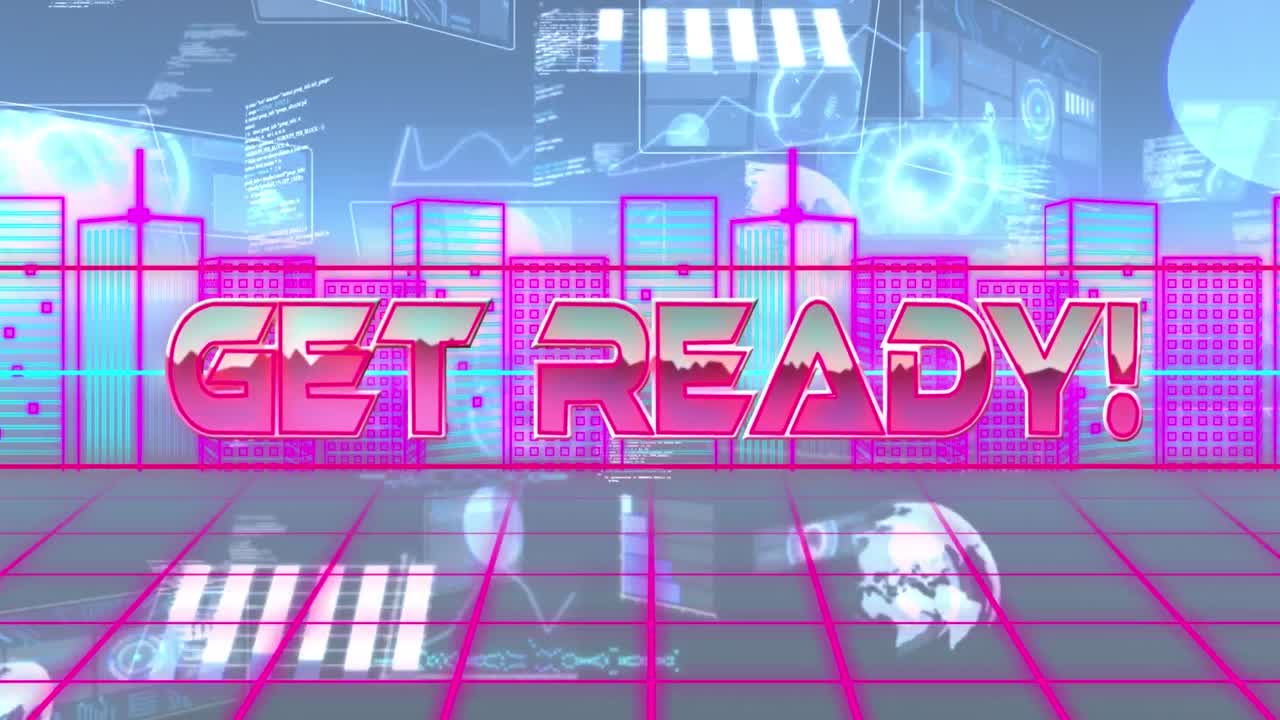 シティスケープでデジタルスペースで準備するアニメーション