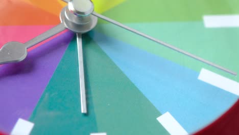 closeup of a colorful rainbow clock