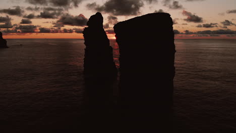 sunset over sea stacks