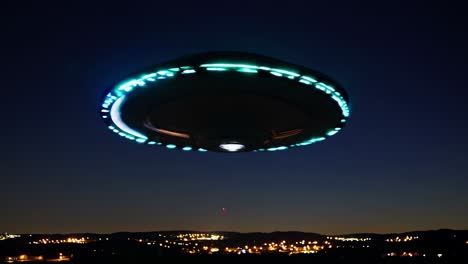 mysterious ufo over city at night