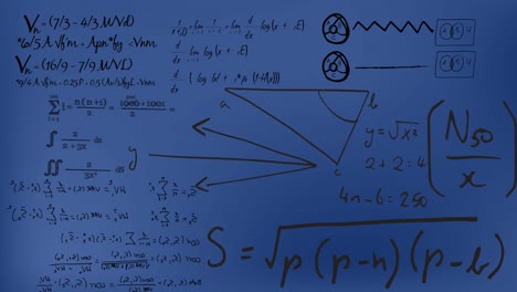 Animation-Der-Mathematischen-Datenverarbeitung-Auf-Blauem-Hintergrund