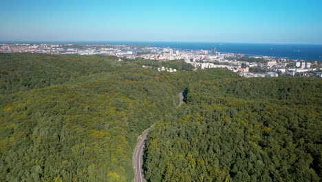 Aerial-circle-view-of-Witomino-in-a-lush-forest