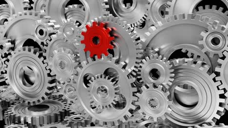 industrial video background with gears. 3d animation.