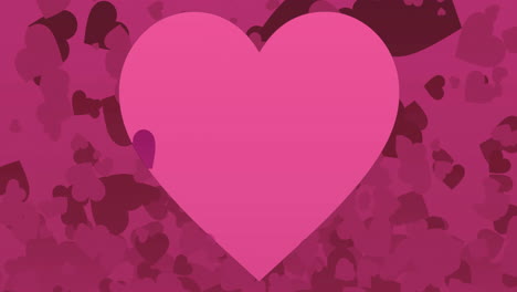 pink heart shapes animation over dark pink background with smaller hearts