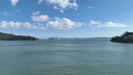 san francisco aerial view from tiburon in marin county