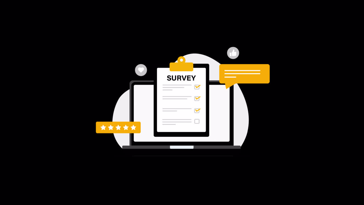 Online Survey and Feedback Collection on a Laptop Screen
