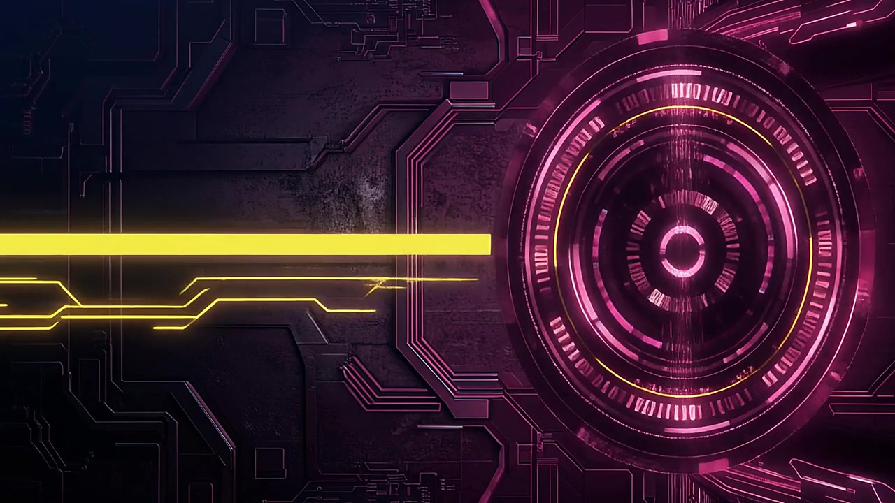 Futuristic Digital Circuit Board with Glowing Data Beam