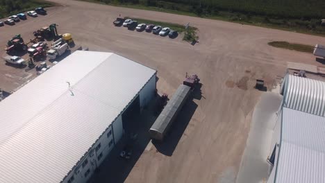 drone aerial view of an agribusiness that exports cover seeds around the world located in nebraska usa-3