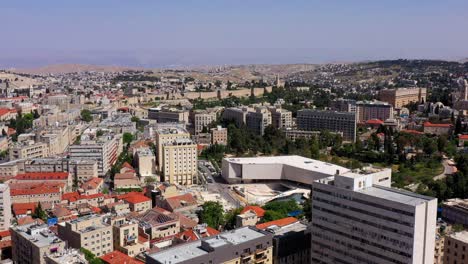 el centro de jerusalén y la ciudad vieja vista aérea en verano