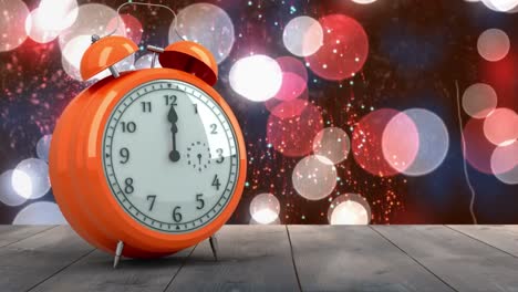 alarm clock counting down to midnight for new year