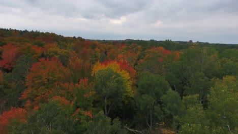 Herbstfarben-Überflug-über-Den-Lake-Michigan-Aus-Der-Luft