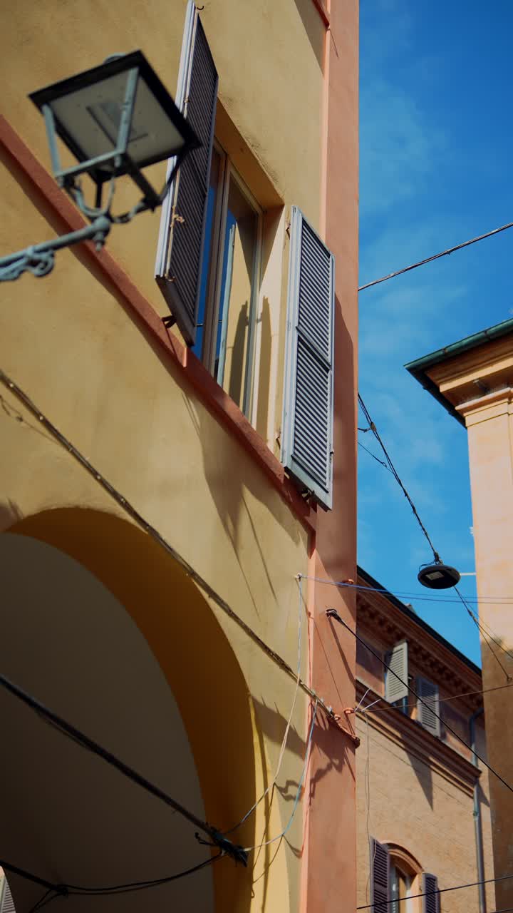 Italian City Architecture with Sunlight and Shadows