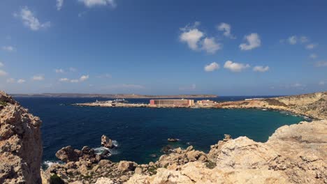 timelapse video from north of malta cirkewwa, with the mediterranean sea, gozo and the ferries in the background