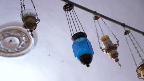 Traditional-Orthodox-lamps-capture-in-church-in-Greece