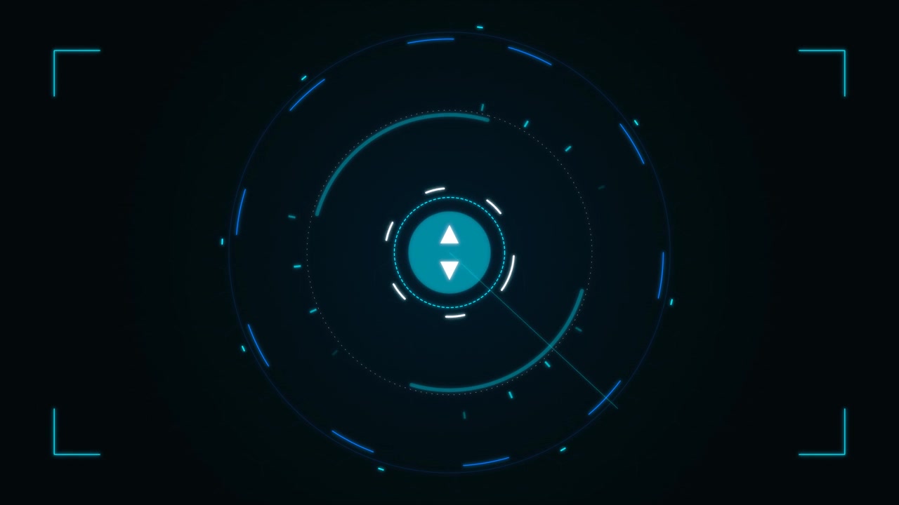 Futuristic Digital Radar Interface with Rotating Scanning Line