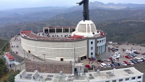 Aerial:-Majestic-Cristo-Rey-In-Silao,-Guanajuato,-Mexico,-Drone-View