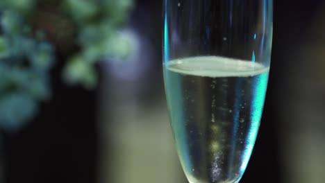 details of glass of sparkling wine