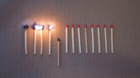 burning matches and unlit matches