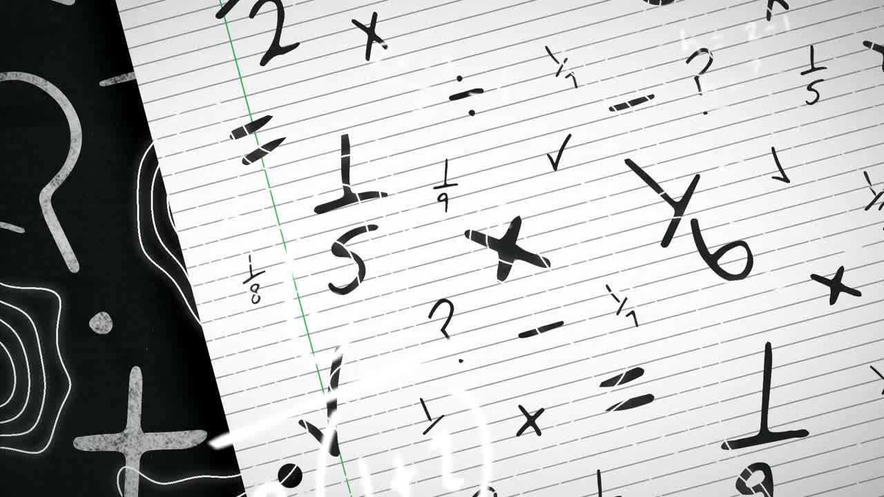 종이 한 장 위에 움직이는 수학 수식의 애니메이션