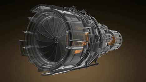Drehen-Sie-Die-Turbine-Eines-Strahltriebwerks