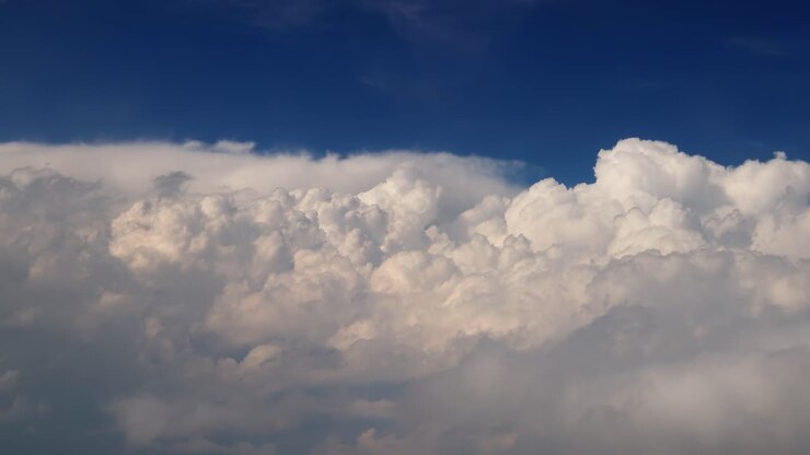 Aerial View sky is filled with clouds