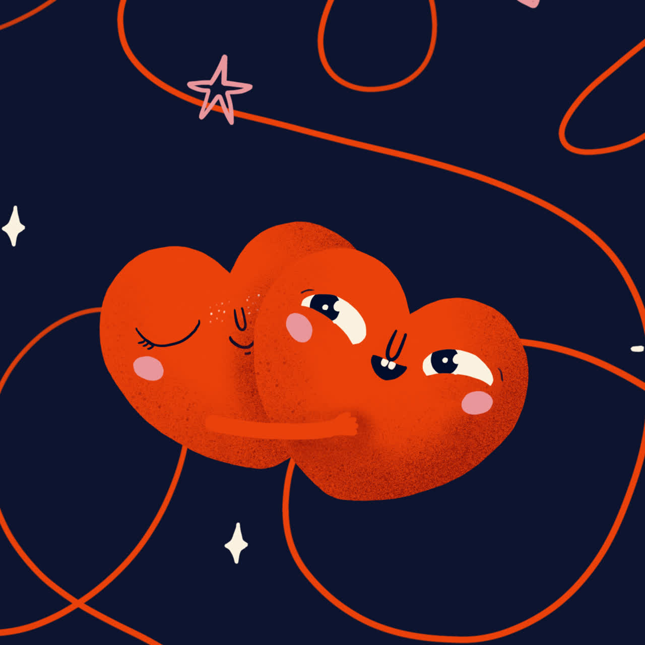 corazones bonitos y abrazados