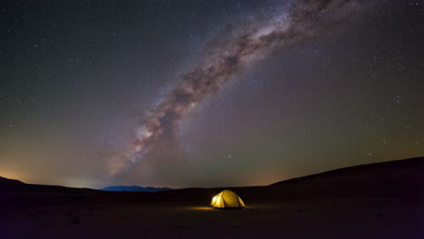 tent under the milky way in the desert