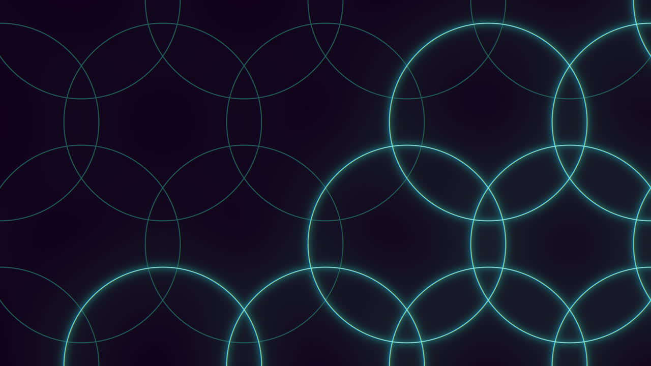 블랙 그라데이션에 블루 네온 서클 패턴