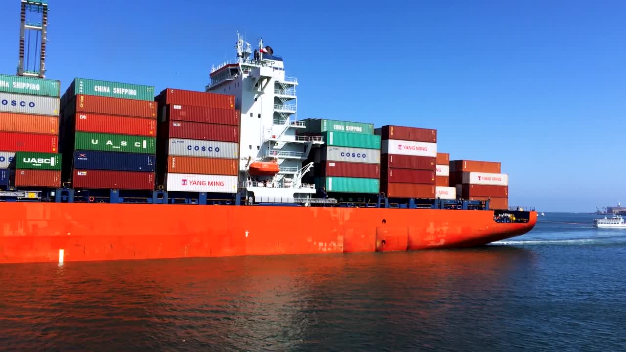 Cargo ship o the water Drone