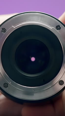 close-up of a camera lens