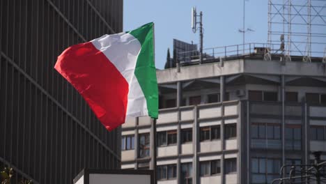 italian flag in slow motion