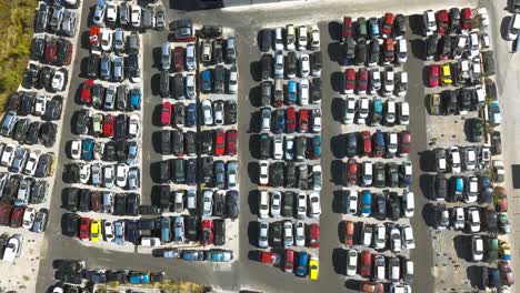 aerial view of a scrapyard