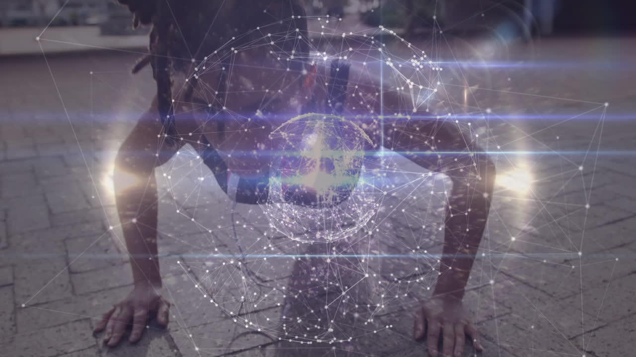 야외 운동을 하는 여성에 대한 연결 네트워크의 활성화