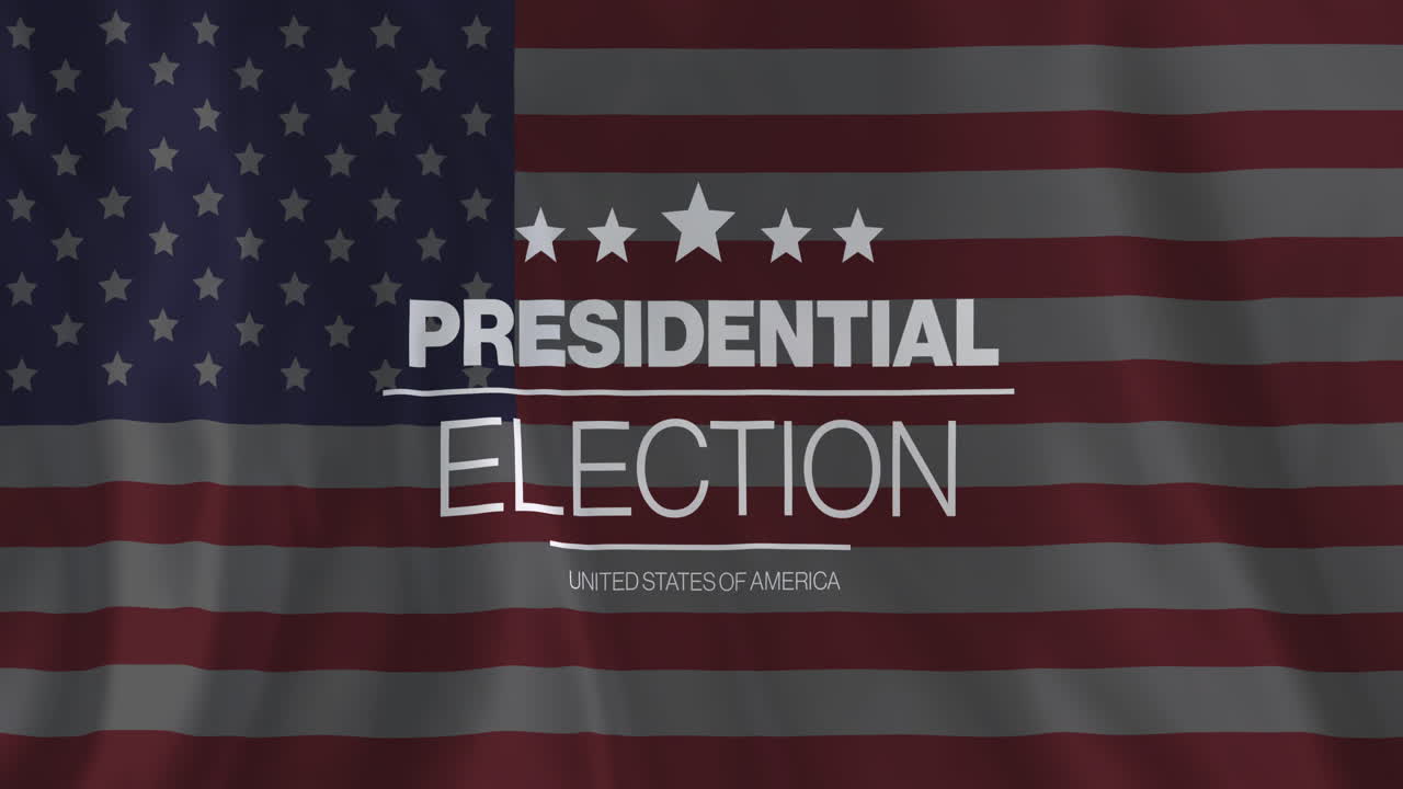 미국 대통령 선거의 애니메이션 미국 발을 흔들고 있는 텍스트