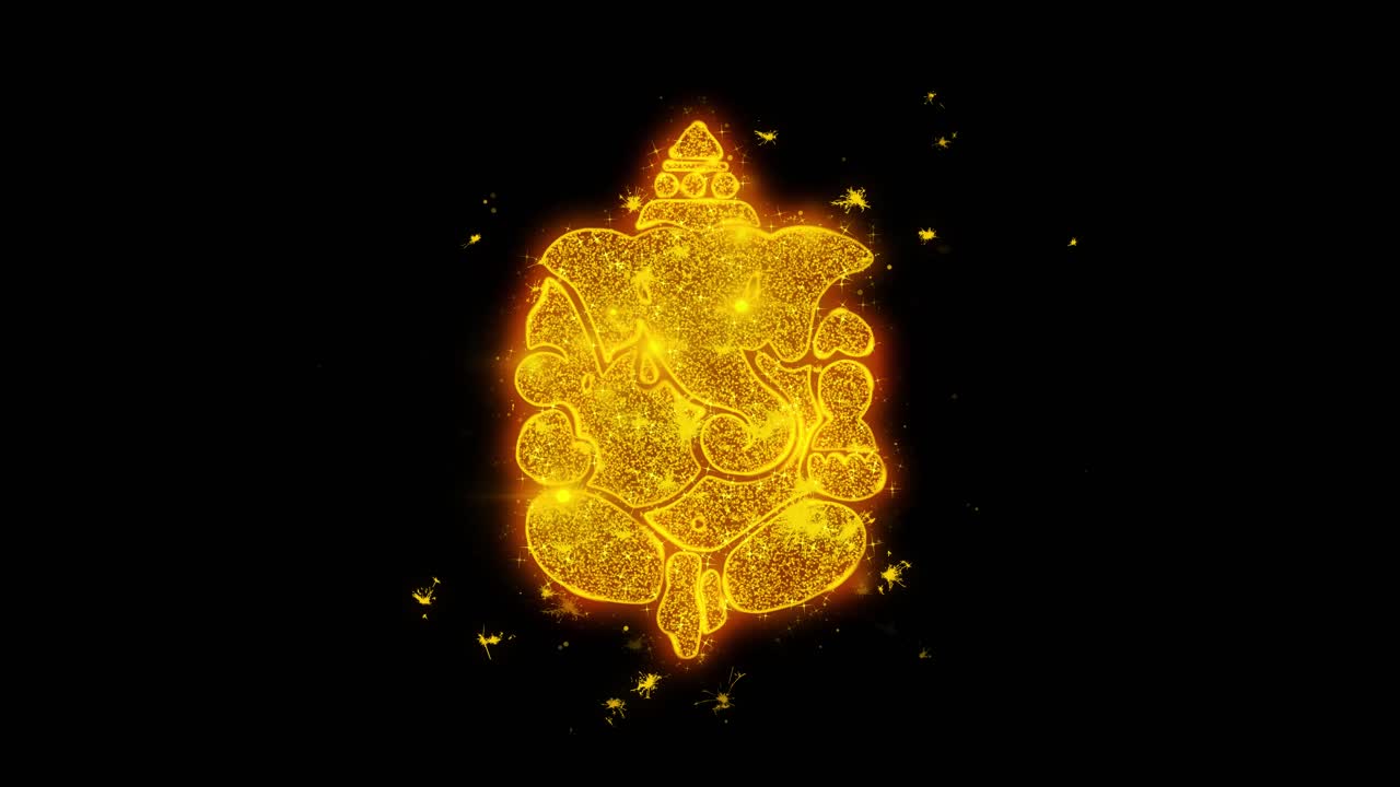 Golden Sparkle Ganesha Image