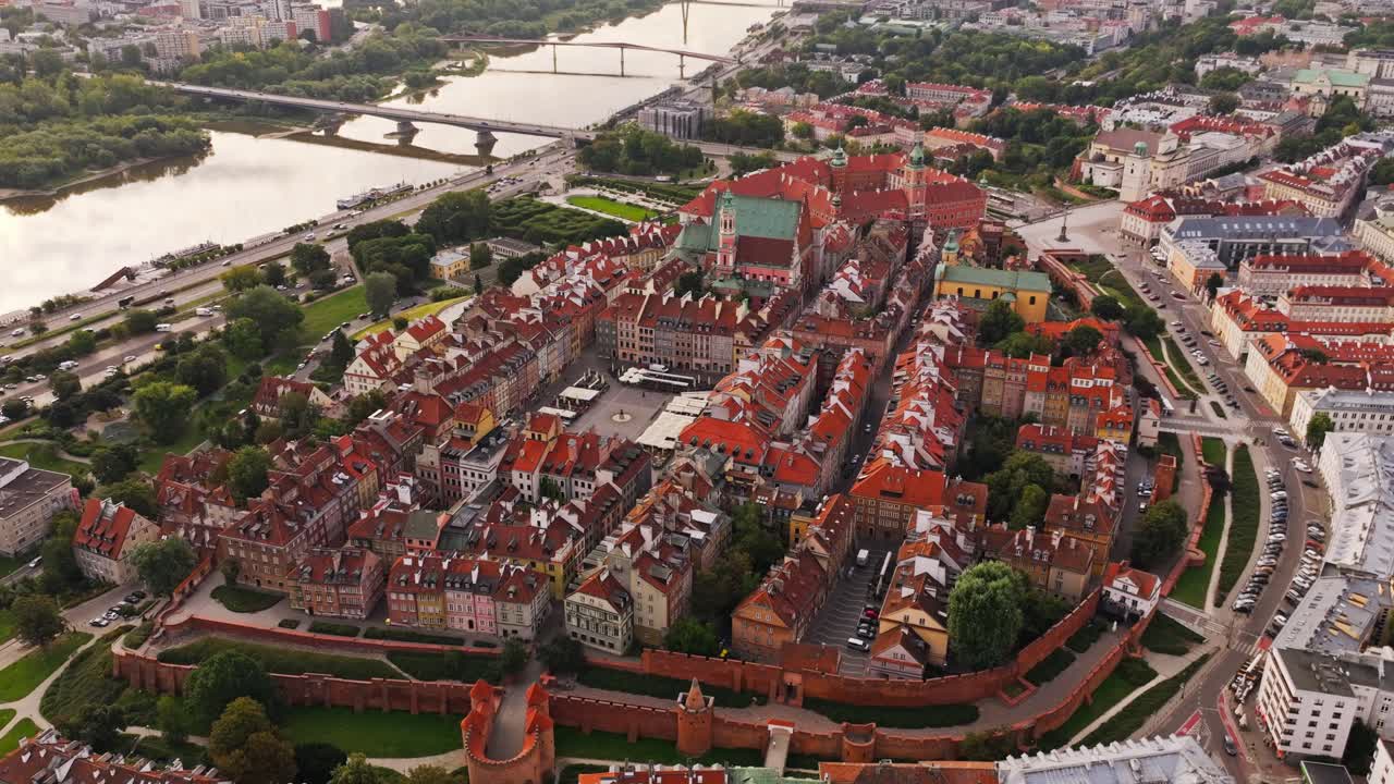 Aerial View of Warsaw's Old Town